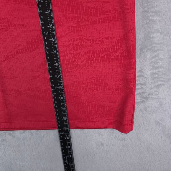 Nike Golf Polo Shirt Mens XL Standard Fit Red Textured Pattern Beach Aloha - Picture 7 of 8